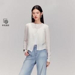 VERO MODA 秋含绵羊毛马海毛开衫甜美百搭专柜同款针织衫女