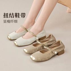 百思图 春秋季玛丽珍鞋潮流复古温柔淑女晚晚风女单鞋