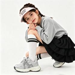 百丽 26秋新款校园休闲鞋老爹鞋魔术贴女童运动鞋户外鞋