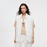 ONLY 秋季秋挺括撞色明线设计宽松直身翻领牛仔马甲女