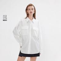 ONLY 秋季慵懒宽松落肩随性口袋长袖衬衫女
