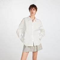 ONLY 秋季新款设计感背部拼叠落肩前短后长衬衫女