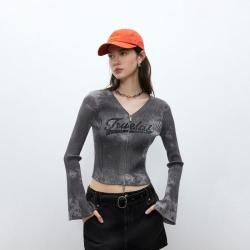 ONLY 秋季V领辣妹风长袖开衫针织衫女可外穿
