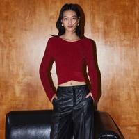 ONLY 2026秋季新款软糯亲肤长袖纯色针织衫女