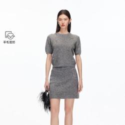 VERO MODA 半身裙秋钻饰立体花朵短裙专柜同款洋气