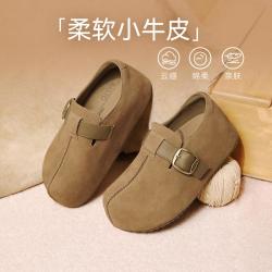 百思图 春秋勃肯鞋时尚简约复古休闲女单鞋
