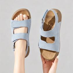他她 26夏新经典休闲勃肯鞋女百搭厚底双带凉鞋