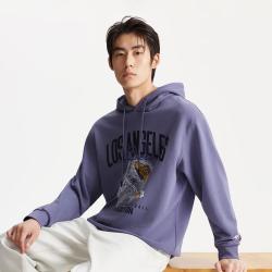 杰克琼斯 男装秋卫衣上衣宽松抽绳调节湖人球队图案T恤外套