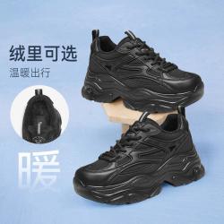 百思图 秋冬运动老爹鞋厚底增高女休闲鞋加绒可选