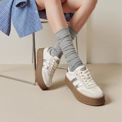 百丽 时尚撞色德训鞋女2026新舒适百搭休闲鞋