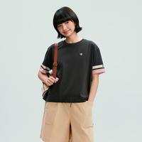 Champion T恤女26夏新款拼接撞色纯棉宽松圆领运动短袖上衣