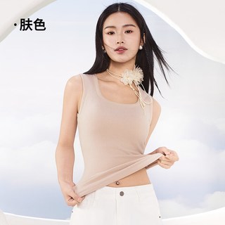 热风 德绒发热方领带胸垫背心 肤色 L