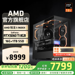 AMD R5-9600X RTX4060 16GB+1TB 组装电脑主机