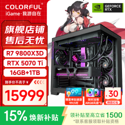七彩虹 AMD 9800X3D RTX5070Ti 游戏台式电脑整机