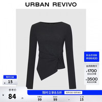 UR UWM460190 一字领扭结长袖T恤