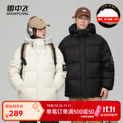 雪中飞 男士短款立领羽绒服 米色 XL