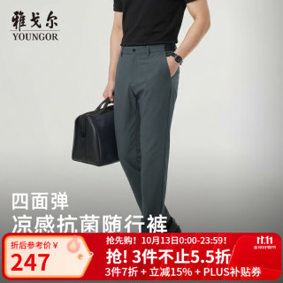 雅戈尔 高抗菌功能 男士休闲裤 中灰VCHZ313023DWA 34 175/84A （2尺6）86cm