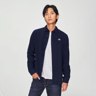 Lee 抓绒刺绣小Logo 男士长袖衬衫