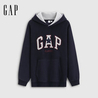 Gap 双11开门红！冬季款logo贴布绣加绒宽松连帽衫卫衣