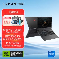 神舟 战神S9 13代酷睿i7 15.6英寸游戏本笔记本电脑(i7-13620H 16G 1TB 165Hz)