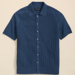 Brooks Brothers 棉质绞花针织短袖Polo衫 多色可选