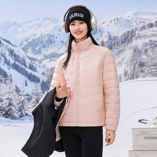 雪中飞 鹅绒填充一衣三穿冲锋衣羽绒服 粉色 S