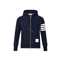 THOM BROWNE 男士四条纹拉绳连帽衫卫衣 海军蓝 XS
