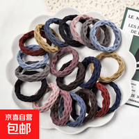 京东 加粗高弹力基础发圈韩版简约扎头发毛巾圈头绳女无接缝不伤发皮筋 菱形混色（10条）