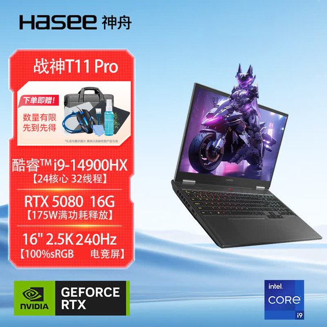 神舟 战神T12 Pro 14代酷睿i9 16英寸游戏本笔记本电脑(32G 1TB 2.5K 300HZ)