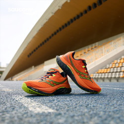 索康尼 ENDORPHIN SPEED啡速4专业马拉松透气跑鞋青少年训练运动鞋 红黄 37