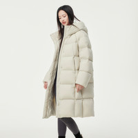 坦博尔 90高充绒量连帽羽绒服 知春米 L(170) 女中长款