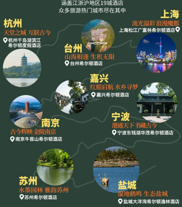 20点开始:希尔顿江浙沪30+店 基础房2晚可拆