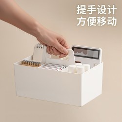 禧天龙 桌面收纳盒手提整理盒子化妆品盒卧室宿舍办公室方形杂物盒