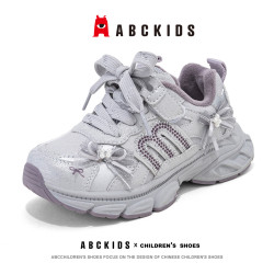 ABCKIDS ABC KIDS童鞋+儿童女孩加绒保暖软底老爹运动鞋