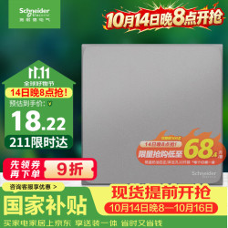 施耐德 电气 施耐德开关插座面板 皓呈系列薄雾灰色 86型家用墙壁电源 一开单控