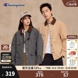 Champion 冠军工装外套男秋季新款英伦谷仓夹克女巴恩风翻领潮 浅卡其色 L