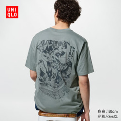 优衣库 漫画UT 集英社创立100周年UT/短袖T恤男装女装489657 04 烟灰色 XL