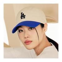 MLB 双拼色多巴胺撞色软顶棒球帽遮阳帽