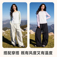 班尼路 哈苏线撞色长袖T恤 2026年春秋女装新款 休闲户外上衣 多色可选