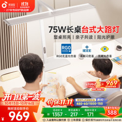 孩视宝 长桌立式大路灯护眼灯 全光谱学习大台灯书房智能阅读灯 双人读写大路灯R01-70W