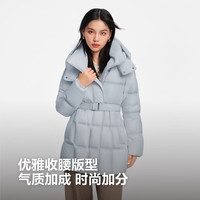 波司登 女士修身脱卸帽可收腰气质羽绒服 月光石蓝