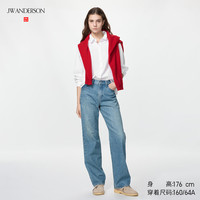 优衣库 直筒牛仔裤/水洗产品加长款女装合作款