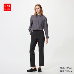 优衣库 快干弹力轻型修身长裤女装/休闲裤裤子
