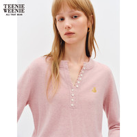 TEENIE WEENIE 小熊女装 亨利领毛针织衫 粉色 S
