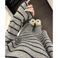 另约 德绒睡衣女款秋冬季2026新款海岛绒加厚条纹舒适可外穿家居服套装 条纹 M 打五折 到手29.9包邮