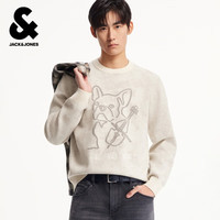 杰克琼斯 杰克·琼斯（JACK&JONES）26年男装冬季毛衣直筒休闲舒适罗纹圆领潮流刺绣上衣226113012 G01石灰花灰