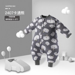 阳阳韩韩 婴儿睡袋秋冬夹棉宝宝加厚防踢被新生儿连体多功能长袖拉链式睡衣