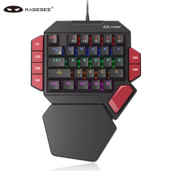 MageGee 背光宏按键 左手游戏键盘  黑红混光 红轴 RGB