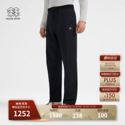 KOLON SPORT 风垒加绒版石墨烯软壳裤 男士户外远红外保暖防风防泼水长裤