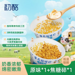 初酪 奶嚼口鲜奶酪涂抹奶酪下午茶甜品80g*2(原味*1+焦糖味*1)源头直发